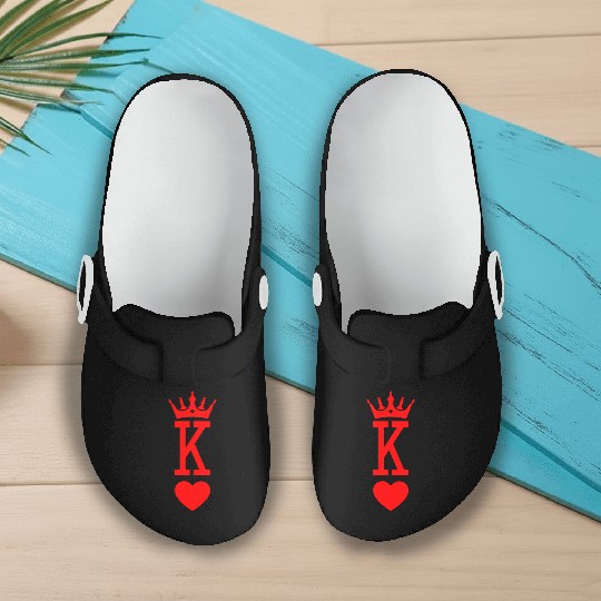 King of Hearts King Queen Couple Halloween Costume Slip On Clogs
