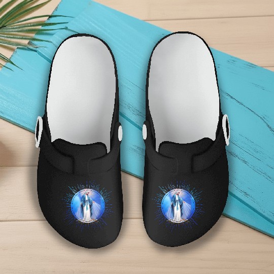 Virgin mary madonna maria ave maria catholic bibel Slip On Clogs