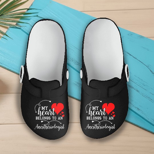 I Love My Anesthesiologist Husband Wife Gift Valen Slip On Clogs
