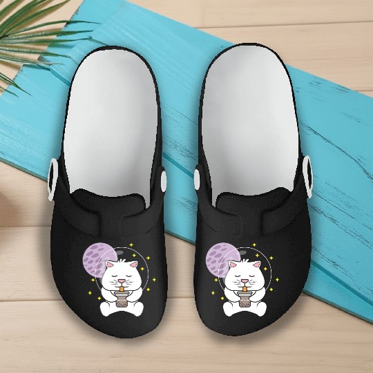 Kawaii Cat Space Pet Lover Gift Slip On Clogs