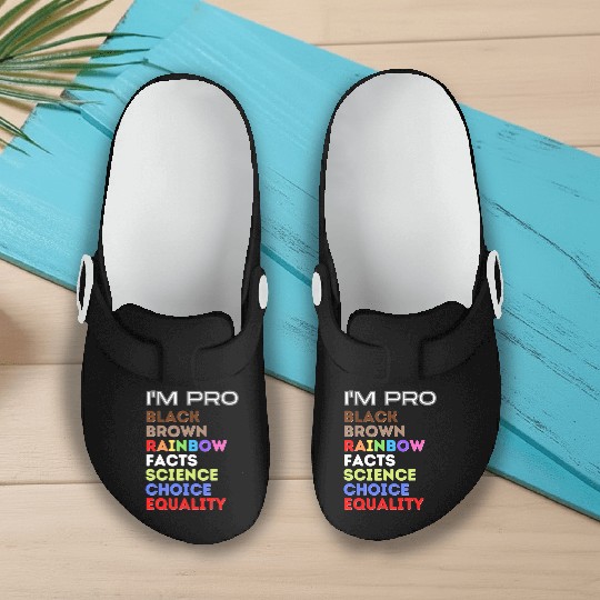 black brown rainbow facts science choice equality Slip On Clogs