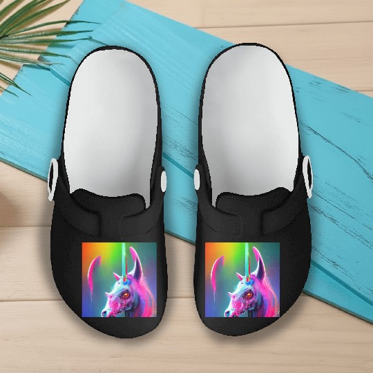 Heavy metal rainbow ultra unicorn Slip On Clogs