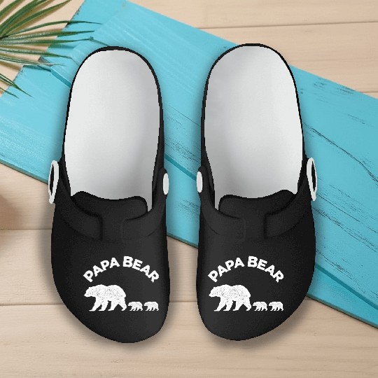 Vintage Papa Bear with Two Cubs Daddy Bear Twin Slip On Clogs