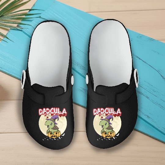 Dadcula Dracula Vampire Dad Funny Halloween Party Slip On Clogs