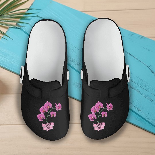 Orchid Plant Lady Cartoon Slip On Clogs