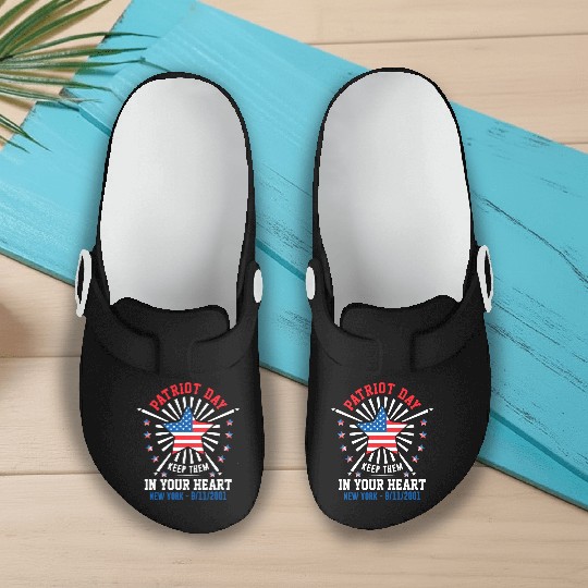 9/11 Patriot Day Keep Them in Your Heart Slip On Clogs