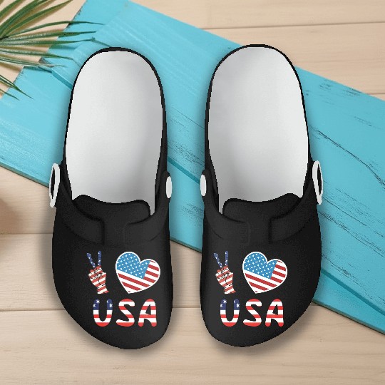 Flag of the United States , American Flag , USA Slip On Clogs