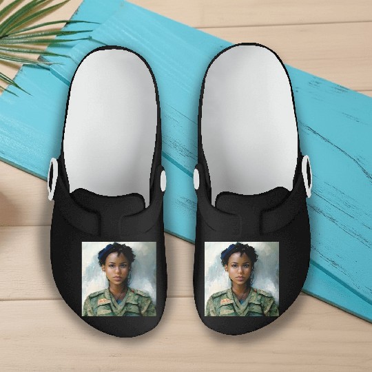 Beautiful US army combat medic painting Slip On Clogs