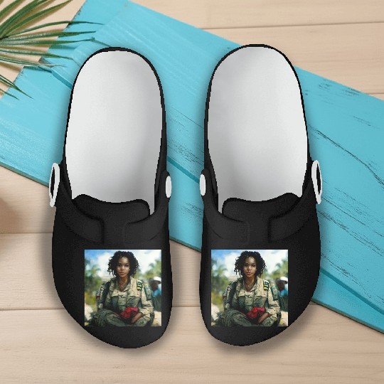 Beautiful US army combat medic painting Slip On Clogs