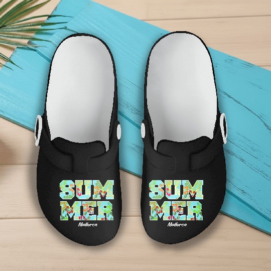 Summer Design With Hibiscus Slip On Clogs