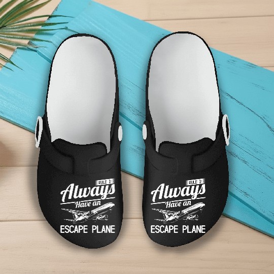 Airline Pilot Pun Escape Plane Aircraft Pilot Slip On Clogs