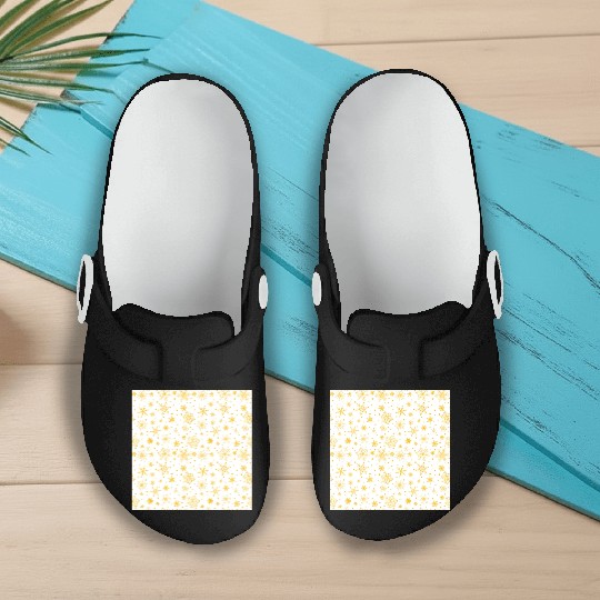Snowflakes Pattern Yellow White Slip On Clogs