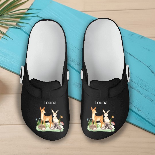 Animal deer rabbit hedgehog Louna Slip On Clogs