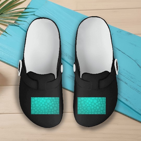 Teal Snowflakes Christmas Pattern Slip On Clogs