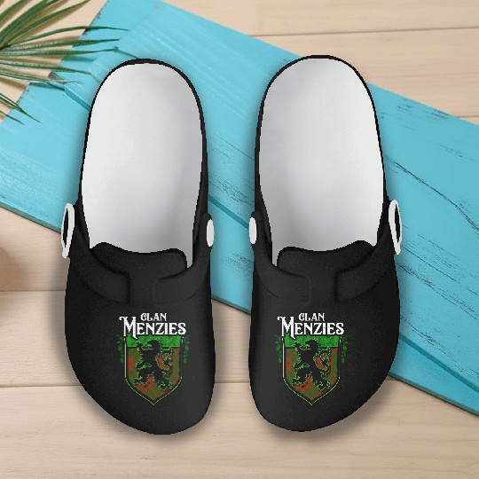 Clan Menzies Scottish Tartan Rampant Lion Celtic Slip On Clogs