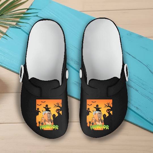 In Front Of Zombies To Save My Capybara Halloween Slip On Clogs