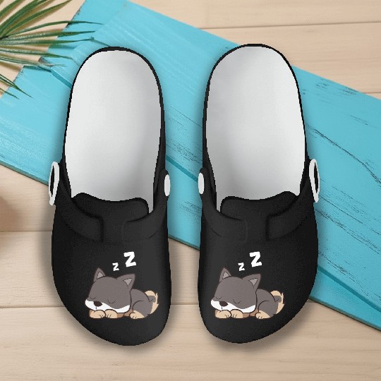 Shikoku Dog Sleeping Kochi-Ken Dog Japan Shikoku Slip On Clogs