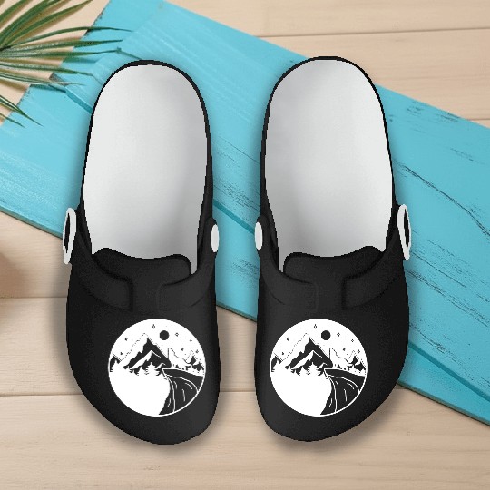 Wolf on the Mountain Slip On Clogs