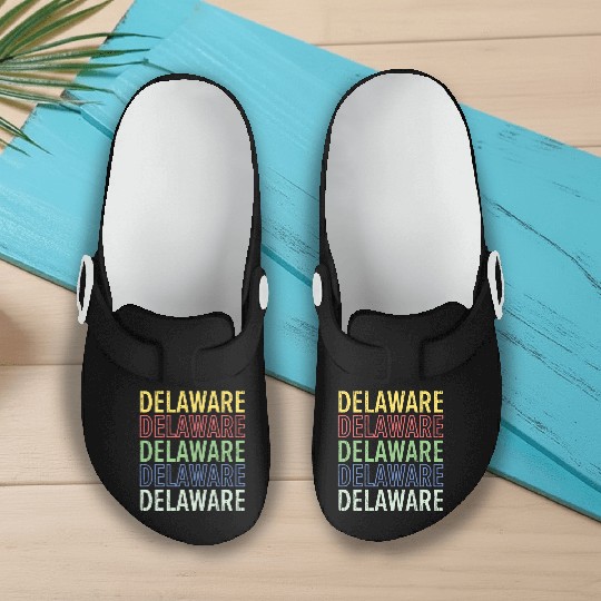 Delaware State USA America United States Slip On Clogs