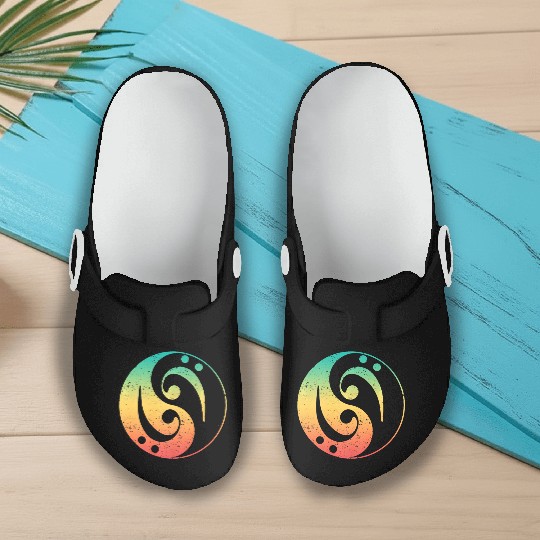 Ying Yang Bass Guitar Player Slip On Clogs