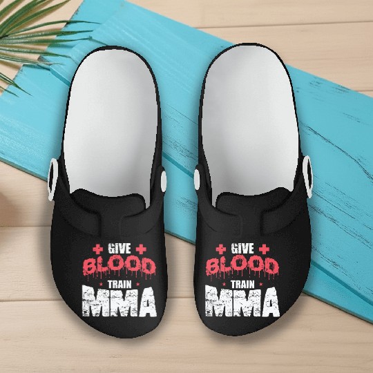 Give Blood Train MMA Mixed Martial Arts Slip On Clogs