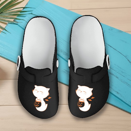 Cute Halloween Trick Or Treat Ghost Slip On Clogs