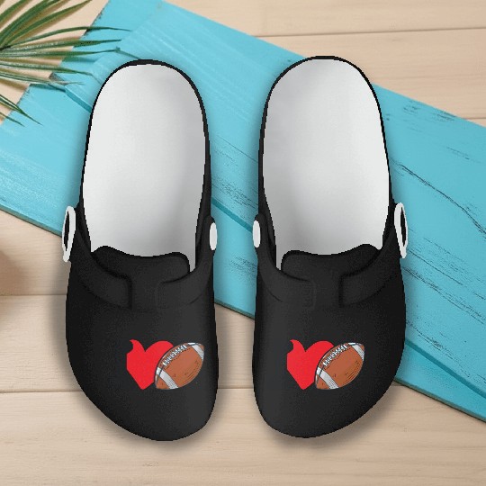 I Love Football For Lovers American Football Slip On Clogs