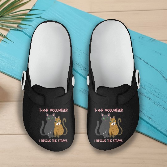 T N R Volunteer I rescue stray cats street cats Slip On Clogs