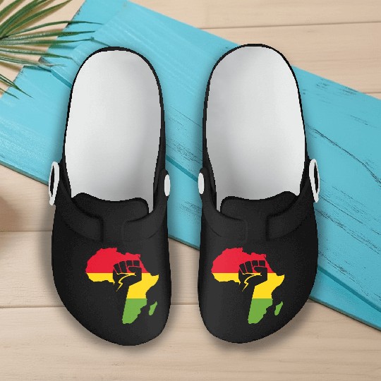 African Black Power Slip On Clogs
