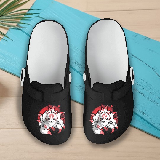 Nine tailed fox spirit Slip On Clogs