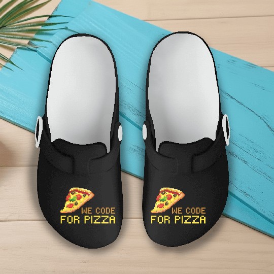 We Code For Pizza | Software Developer Meme Slip On Clogs