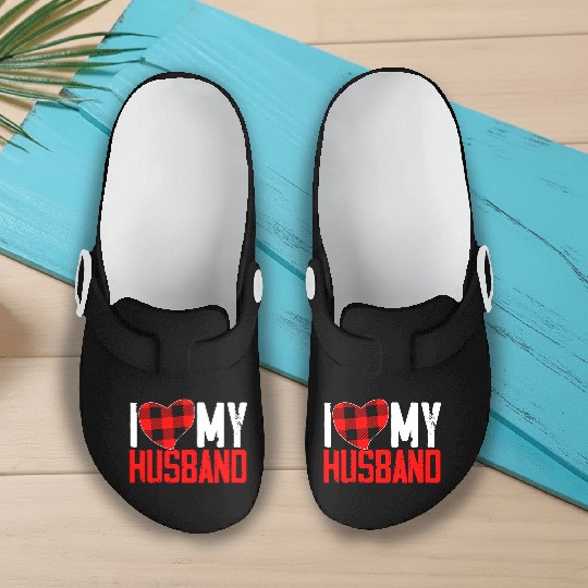 I Love My Hubby Valentines Day Marriage Cupid Love Slip On Clogs