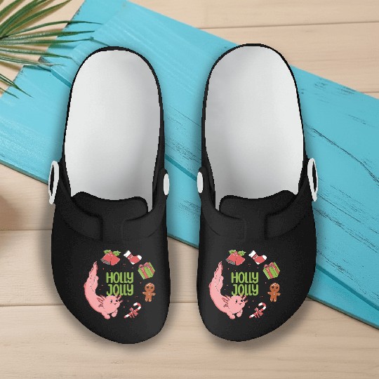 Holly Jolly Axolotl Slip On Clogs
