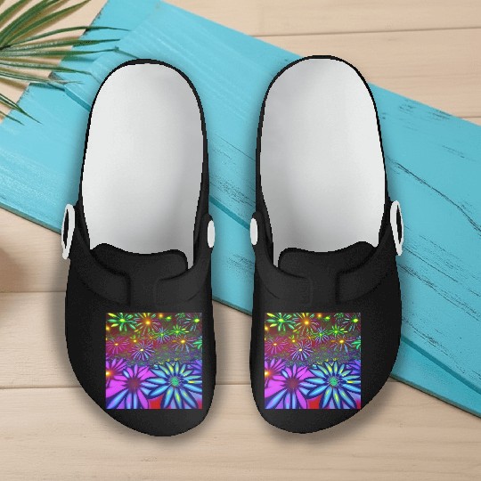 Psychedelic flowers Slip On Clogs