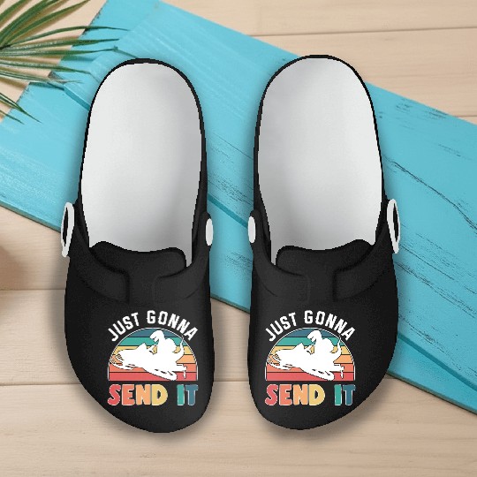 Funny Snowmobile Braap Gifts Snowmobiling Ride Slip On Clogs
