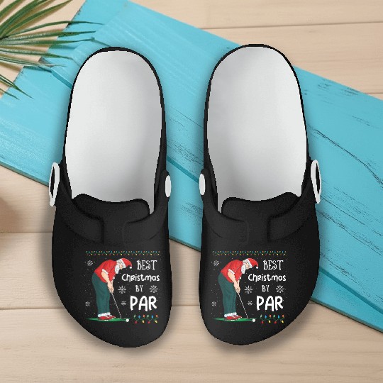 Golf Santa Claus Pun Golfer Gift Golfing Slip On Clogs