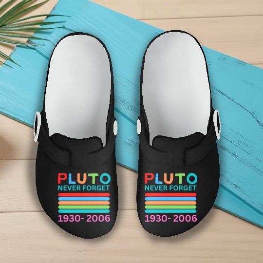 Pluto Never Forget Retro Space Science Pluto Slip On Clogs
