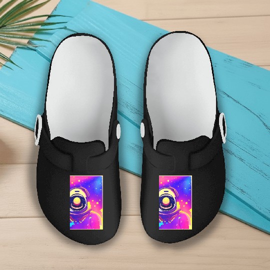 Astronaut neon colors Slip On Clogs
