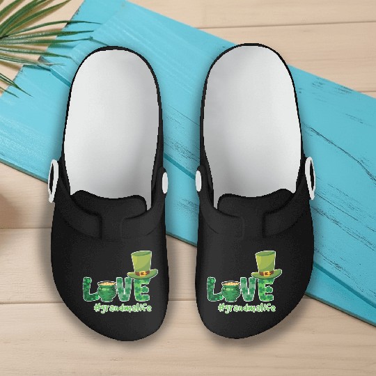 Shamrock Love Grandma Saint Patrick Day Slip On Clogs