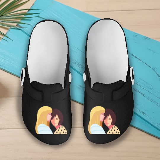 lesbian lgbtq pride valentine day 2023 valentines Slip On Clogs