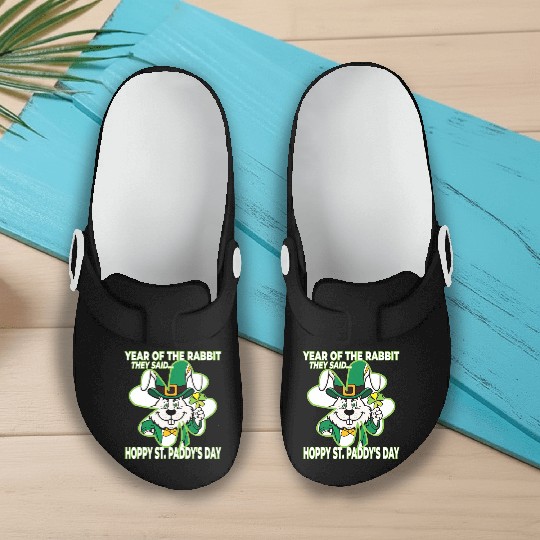 Year of the Rabbit - St. Paddy's Day Slip On Clogs