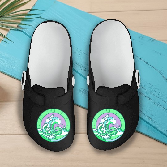 Ride the Waves Surfing Emerald Slip On Clogs