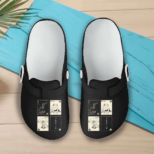 Cottagecore Tarot Cards Fungi Frog Goblincore Slip On Clogs