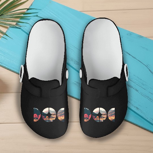 Mountain Circle Geometry Shape Nature Slip On Clogs