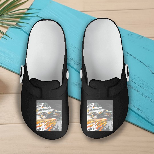 Car Muscle Car Vintage Retro classic car Slip On Clogs