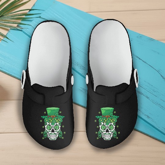 El Dia De Los Muertos Mardi Gras Costume Flower Slip On Clogs