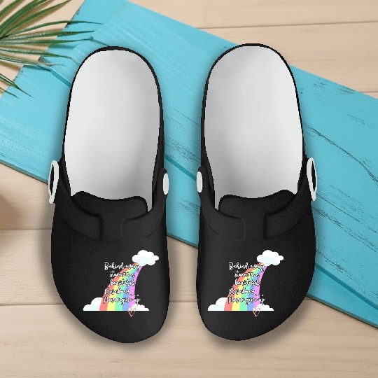 Behind Every Storm Is A Beautiful Rainbow Never Gi Slip On Clogs