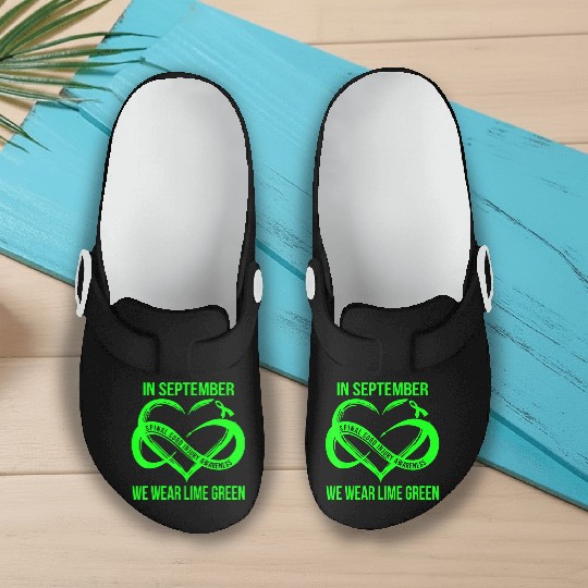 In September We Wear Lime Green Spinal Cord Injury Slip On Clogs