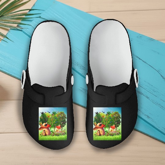 paradise forest Slip On Clogs