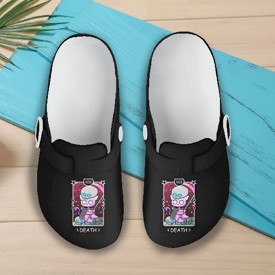 Kawaii Pastel Goth Tarot Card Death Grim Reaper Cu Slip On Clogs